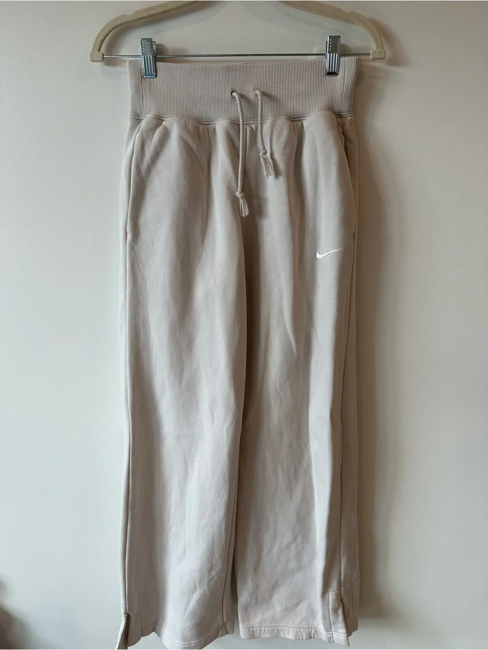 Nike Kids Beige Wide-Leg Drawstring Sweatpants